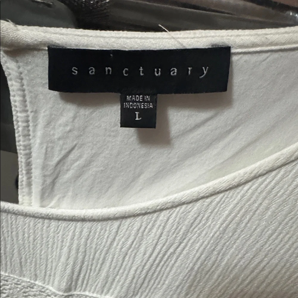 Sanctuary White Boho Lacey Long Sleeve with Textured Details Resortwear Casual - Picture 4 of 7